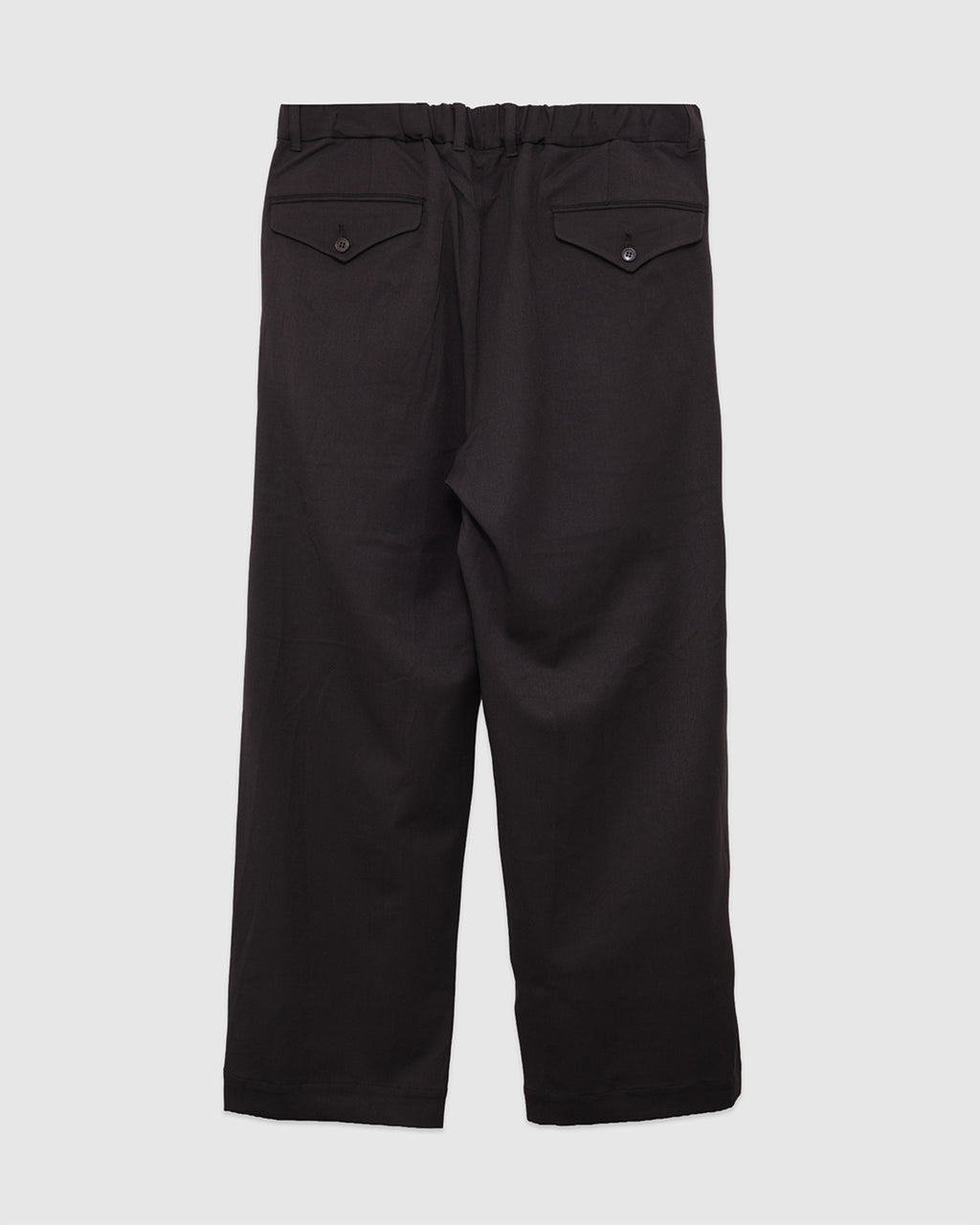 Twill Stretch Wide Double Pleated Easy Pants Brown