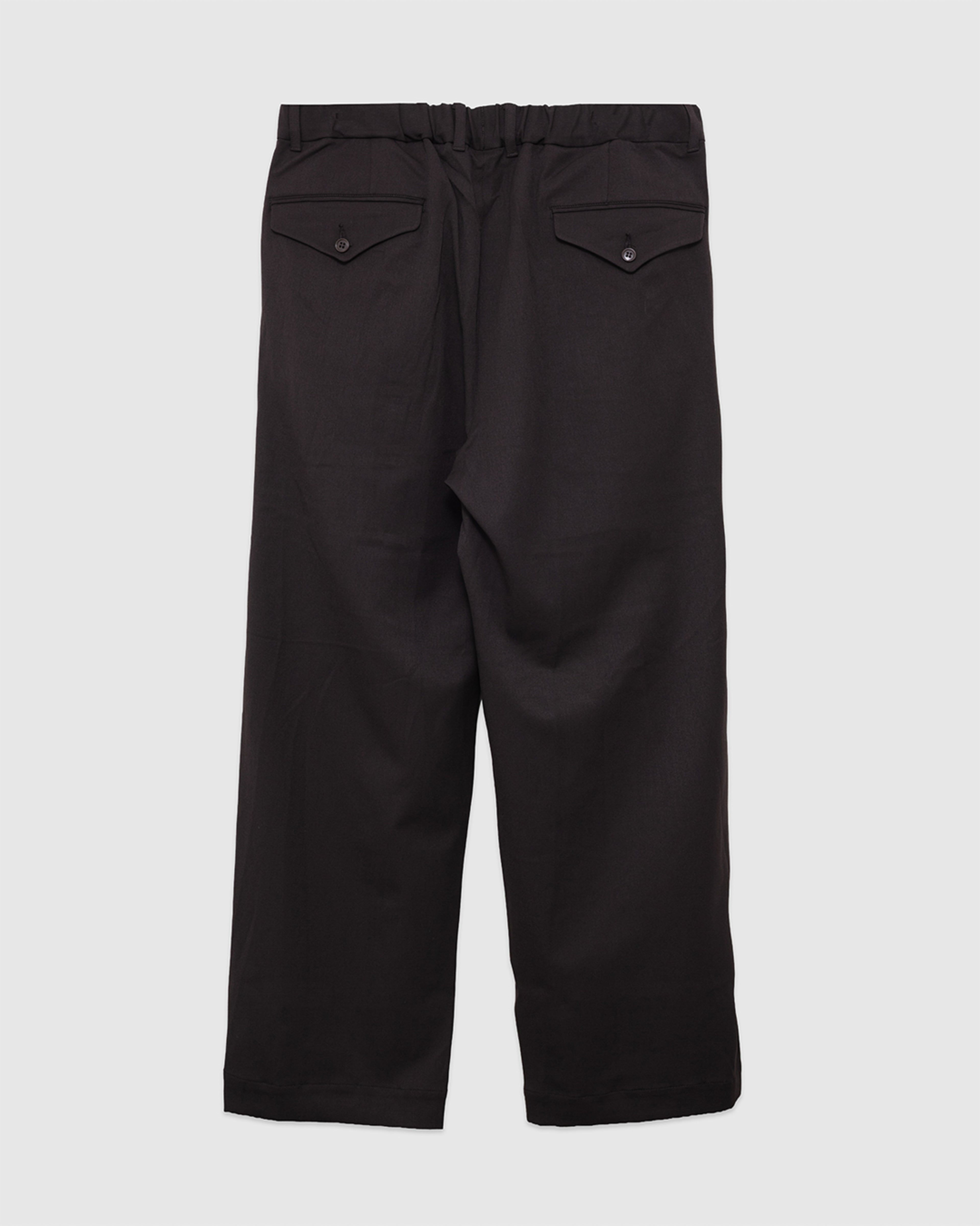 Twill Stretch Wide Double Pleated Easy Pants Brown