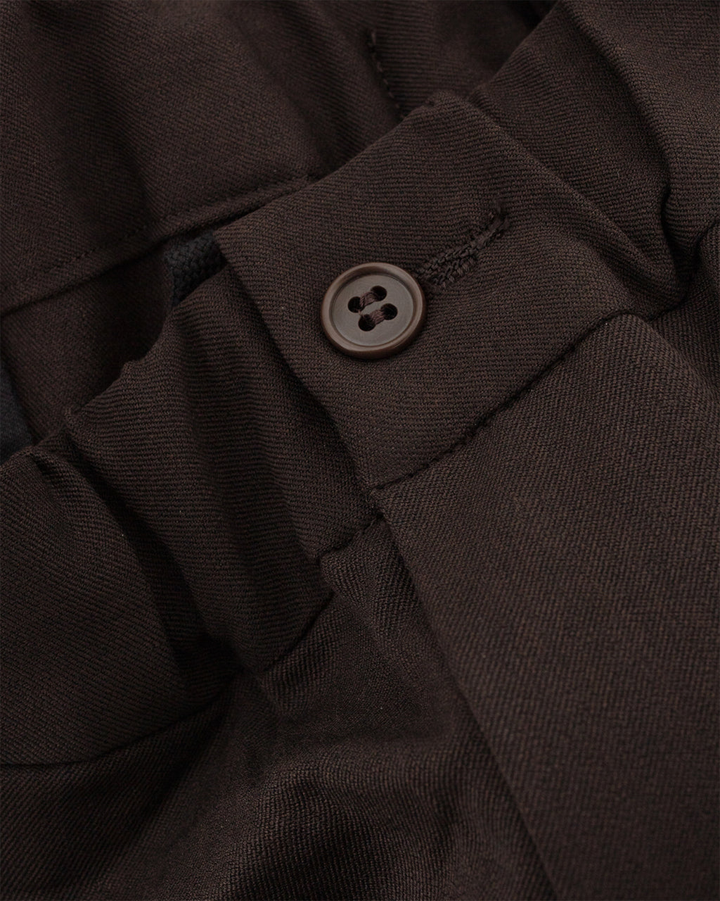 Twill Stretch Wide Double Pleated Easy Pants Brown