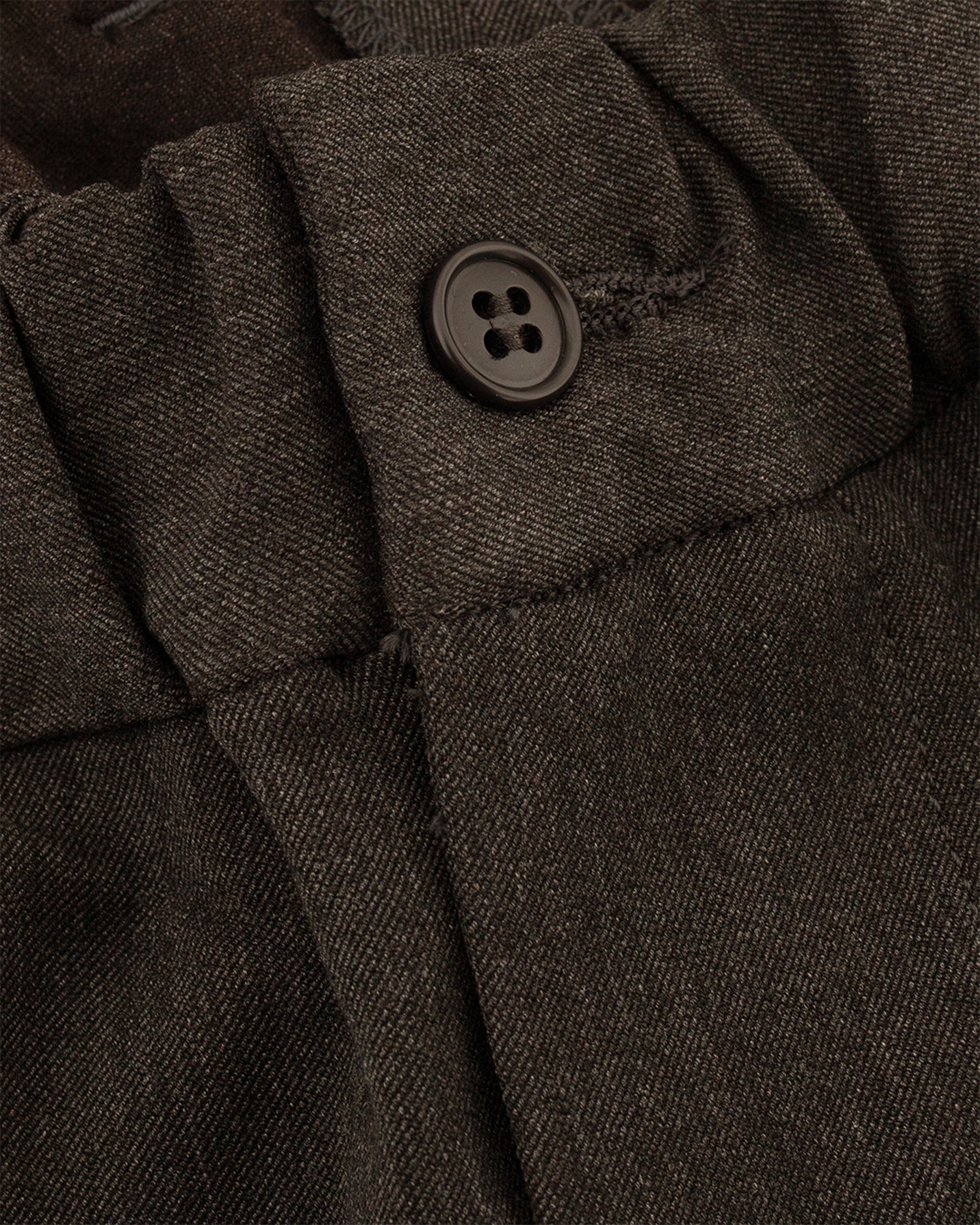 Twill Stretch Wide Double Pleated Easy Pants Charcoal