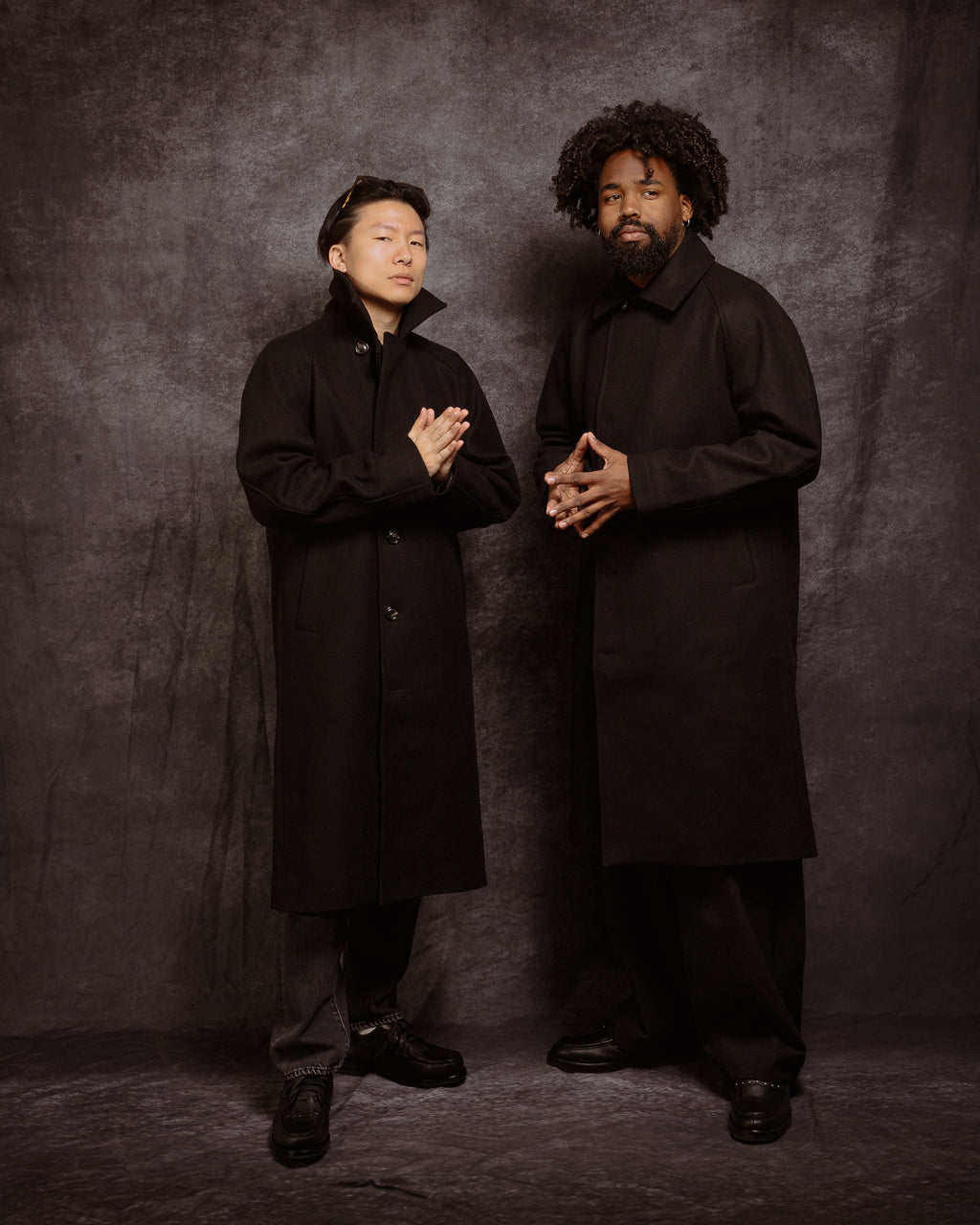 Sigurd Long Lined Wool Coat Black
