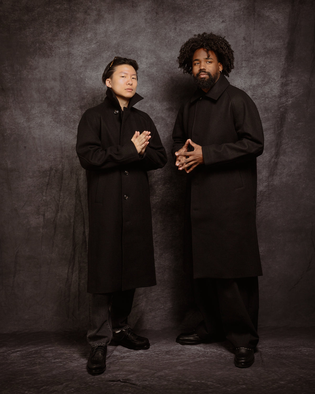 Sigurd Long Lined Wool Coat Black
