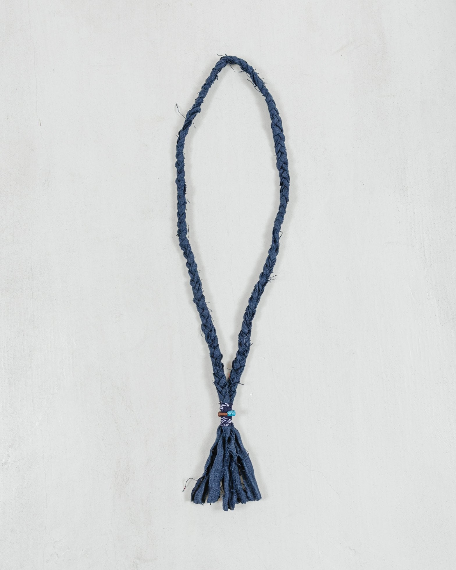 Free Spirit Bandana Necklace #14 - Turquoise/ Blue Bandana/ Brown Leather