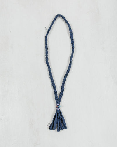 Free Spirit Bandana Necklace #14 - Turquoise/ Blue Bandana/ Brown Leather