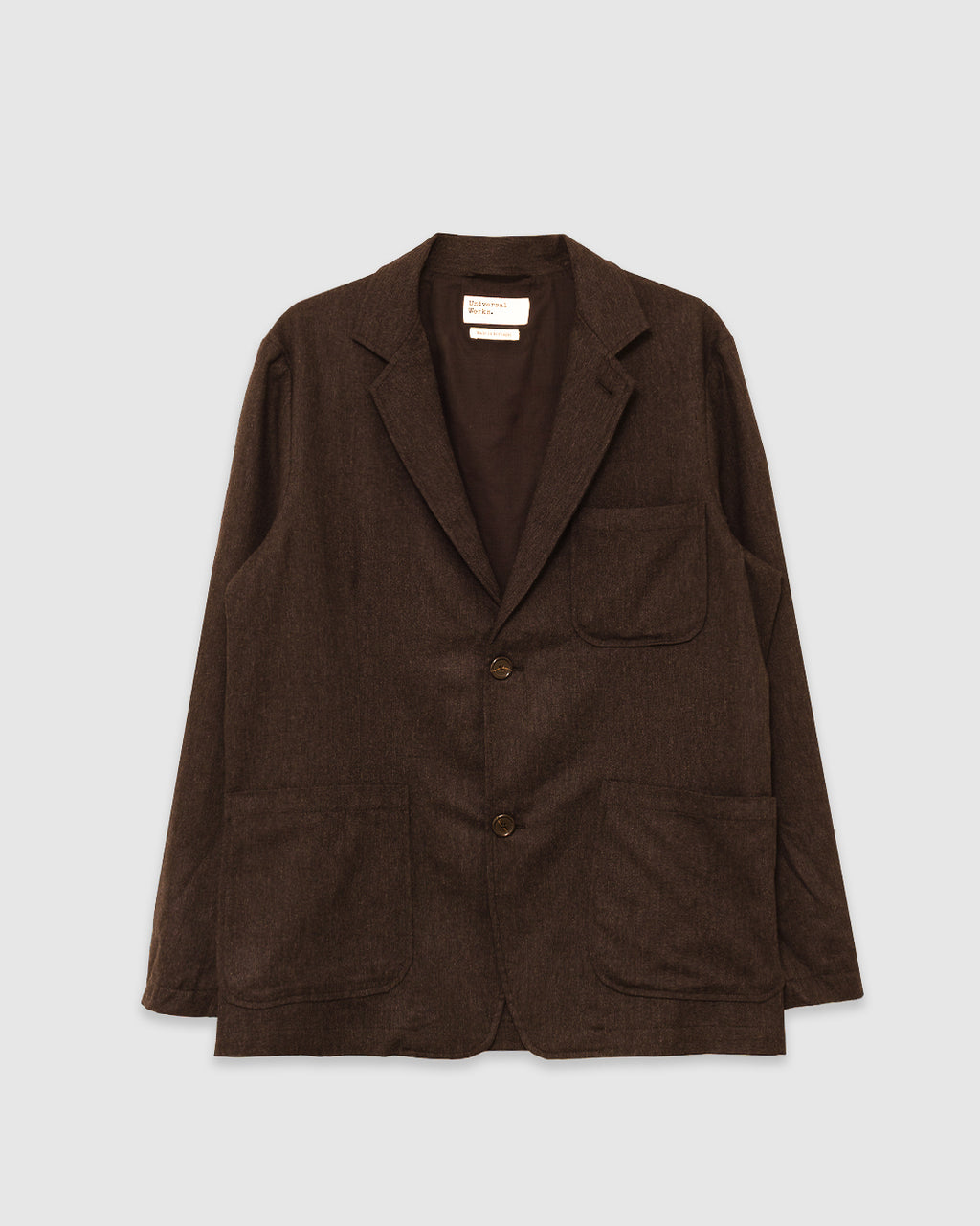 Two Button Jacket Recycled Italian Tweed Brown