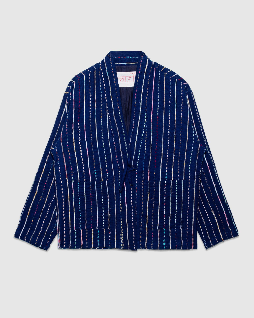 Craft Osaka Kimono Upcycled w/ Hand Embroidery - Indigo