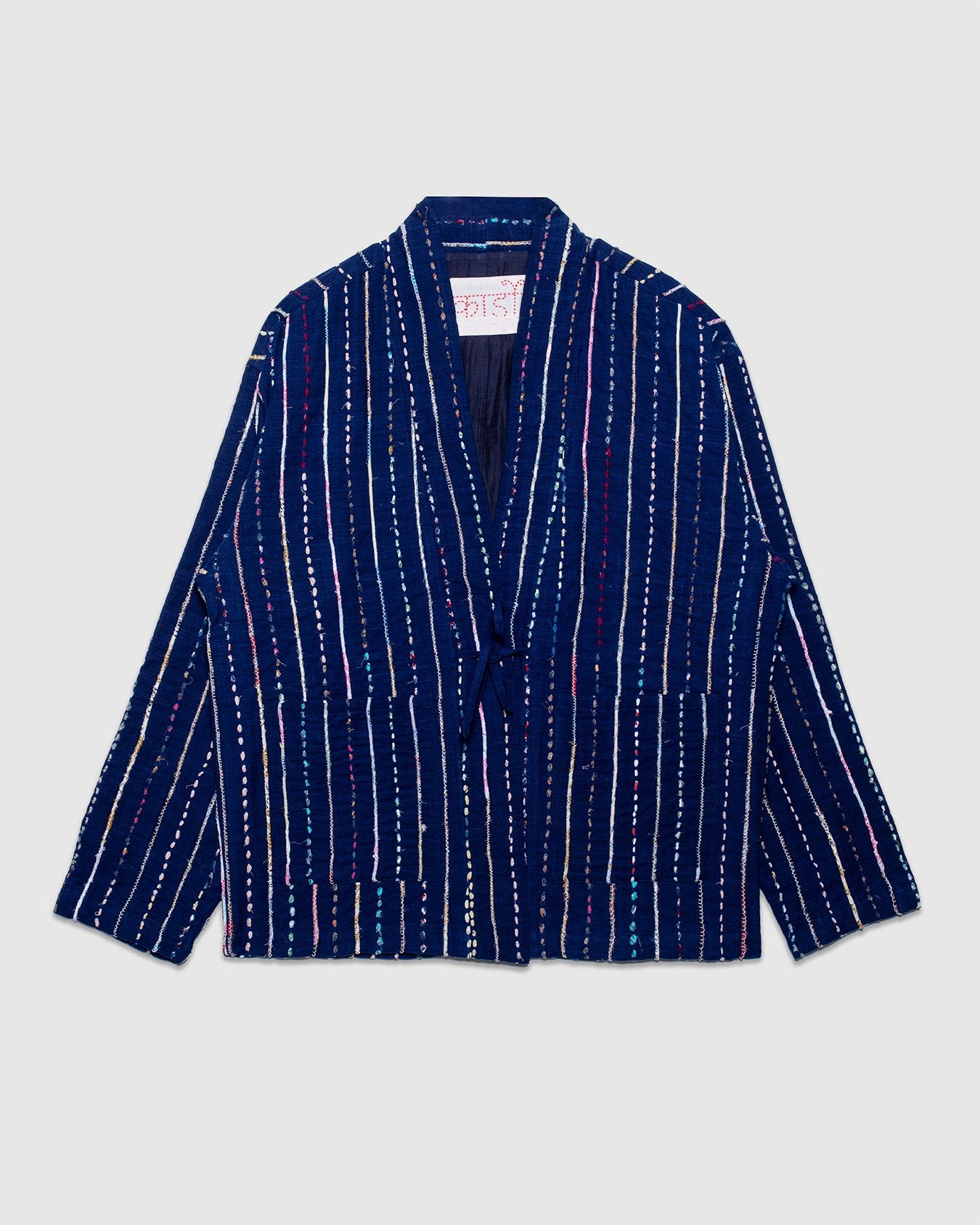 Craft Osaka Kimono Upcycled w/ Hand Embroidery - Indigo