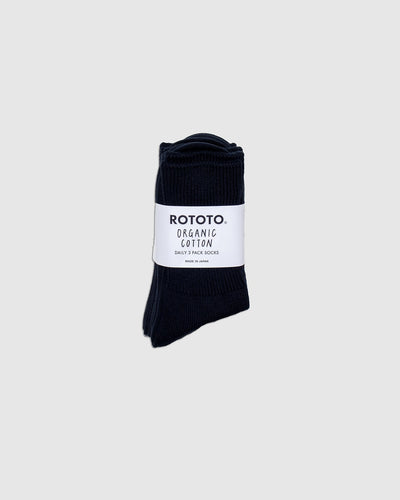 Organic Daily 3 Pack Socks R1427 - Black