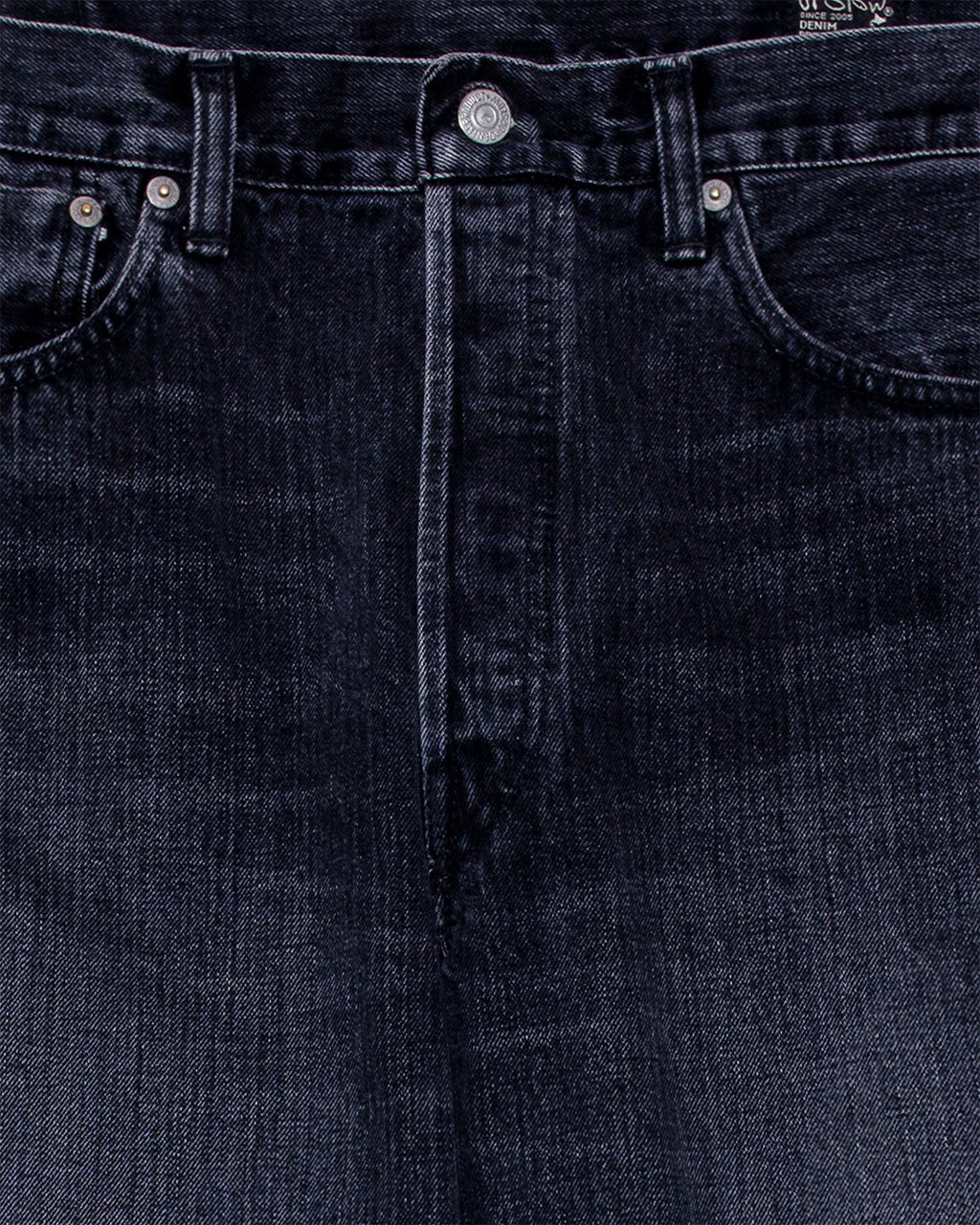 105 Standard Selvedge Black Denim Stone