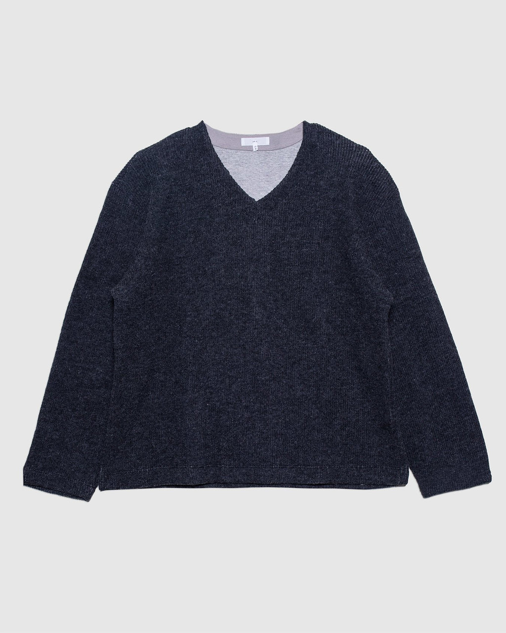 V Neck Snap Sweater Charcoal