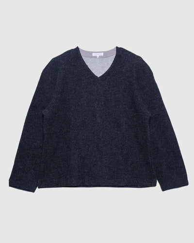 V Neck Snap Sweater Charcoal