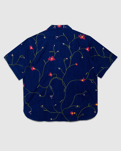 Ronen Shirt Hand Embroidery - Indigo