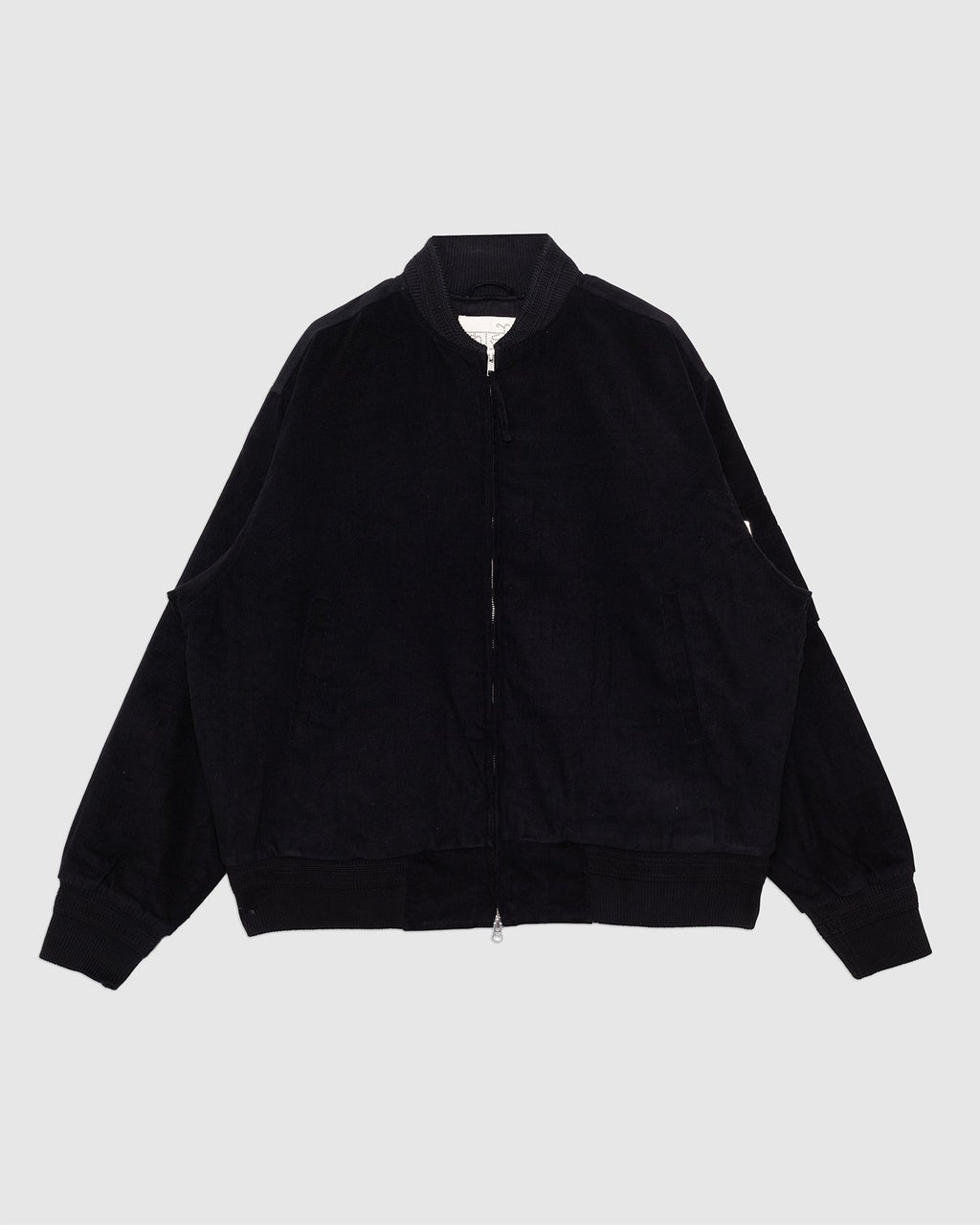 Max Quilted Bomber Jacket Black Corduroy CORD14