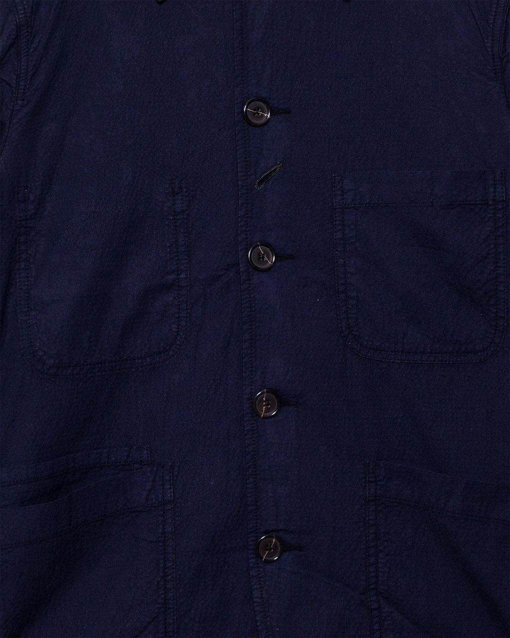 Bakers C Jacket in Seersucker ll - Navy