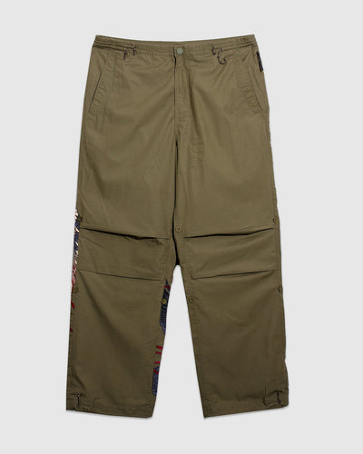 Crow and Heron Embroidery Loose Snopants - Olive