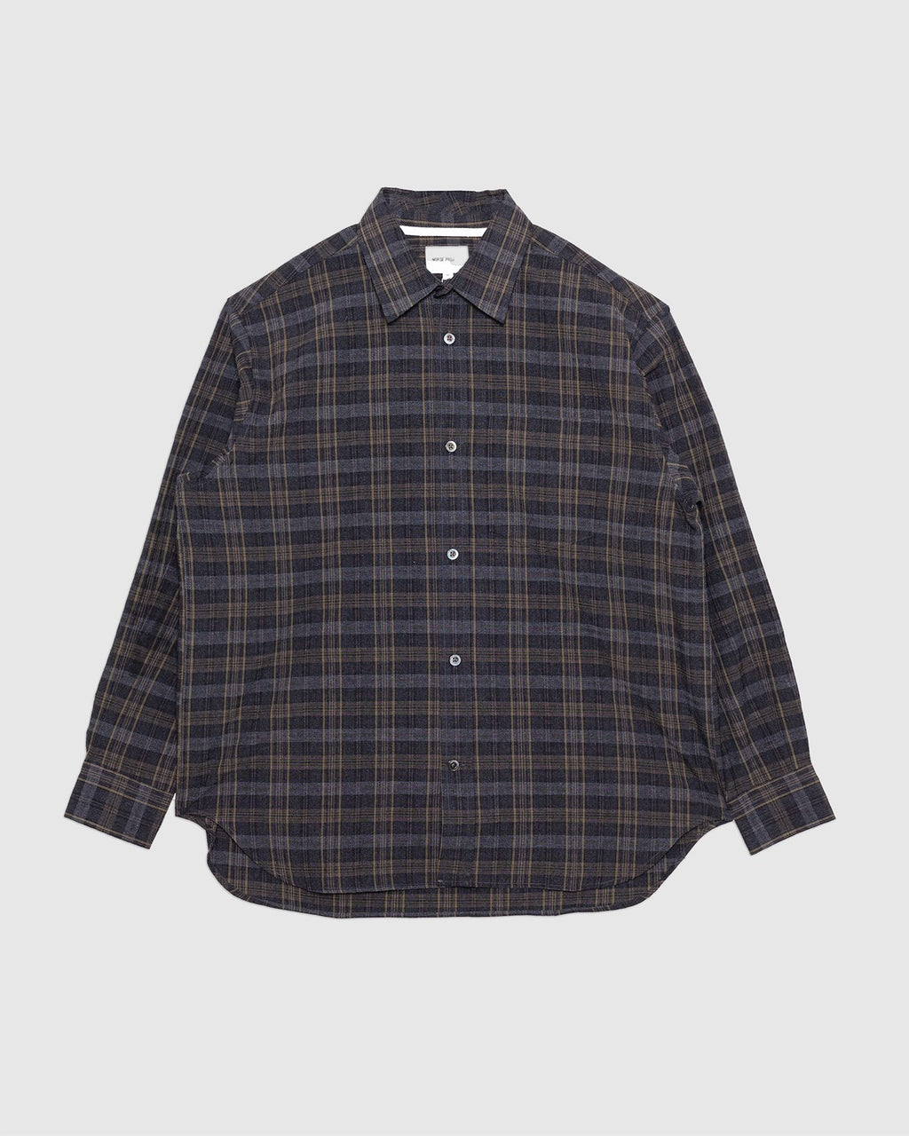 Ole Oversized Wool Check Shirt Charcoal Grey