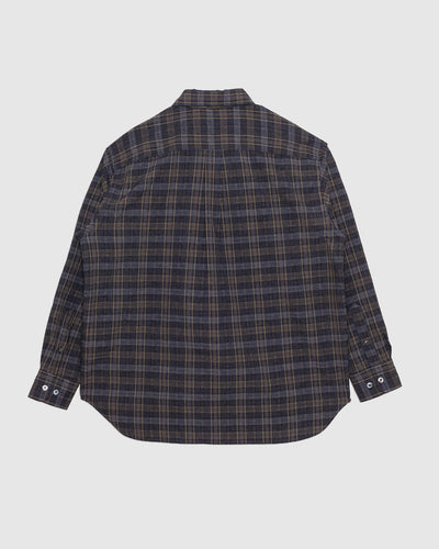Ole Oversized Wool Check Shirt Charcoal Grey