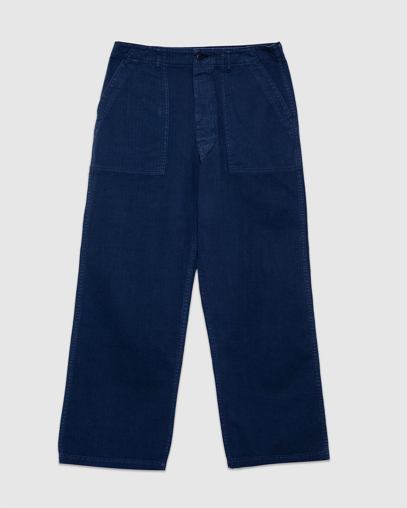 Herringbone Twill Summer Fatigue Pants - Navy