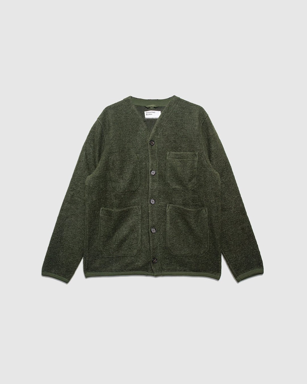 Wool Fleece Cardigan - Olive