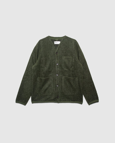Wool Fleece Cardigan - Olive