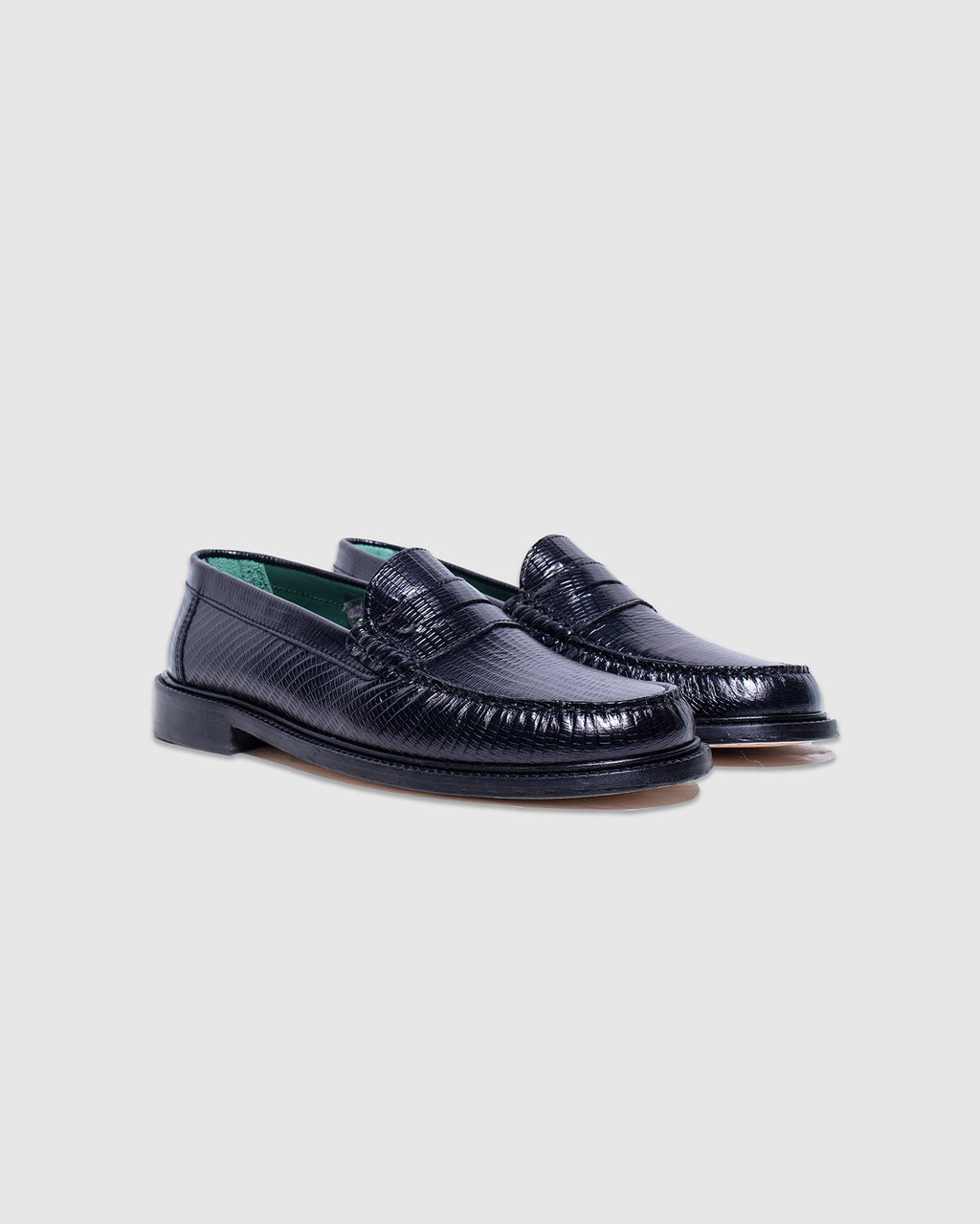 Yardee Mocassin Loafer Black Lizzard Pattern