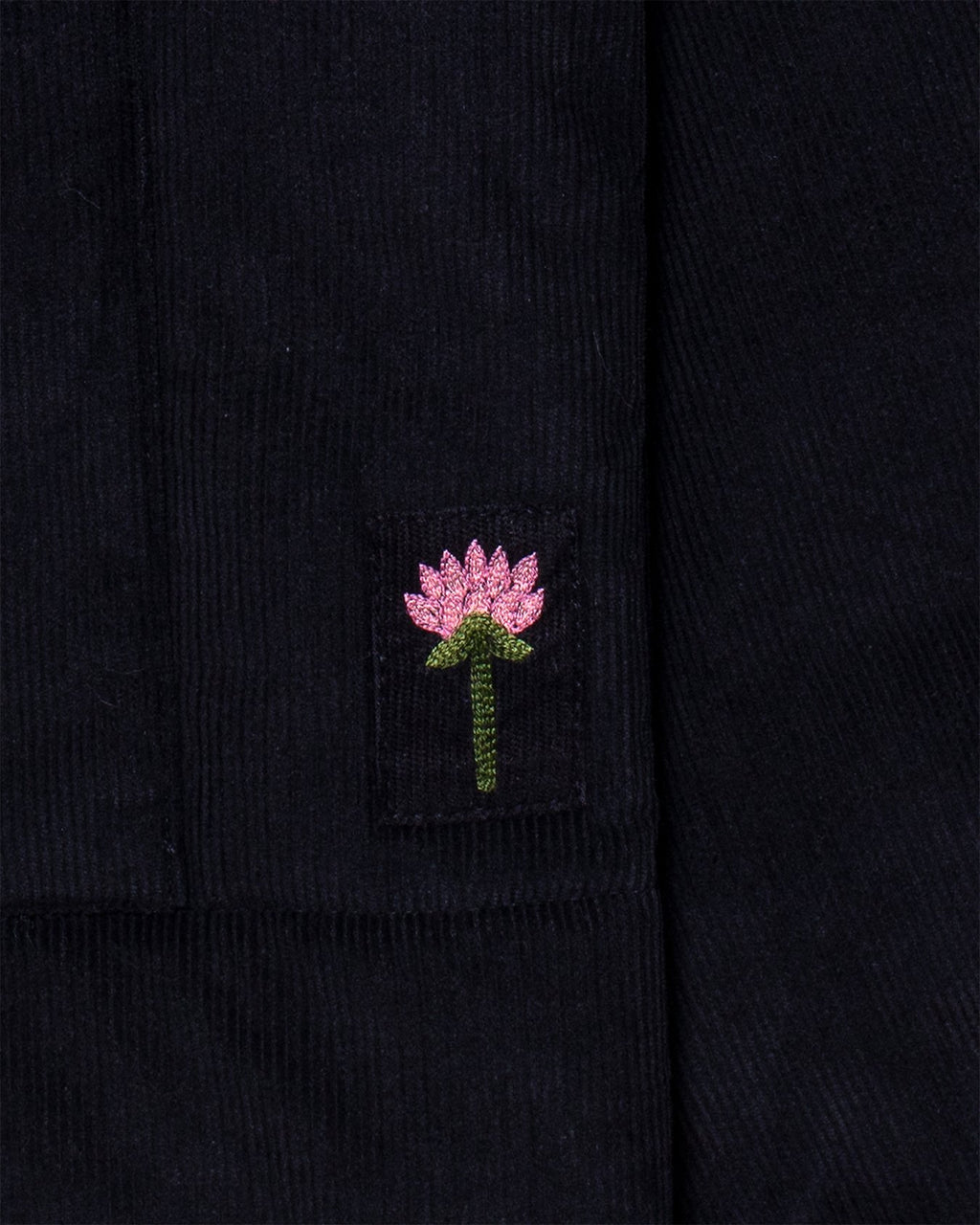 Bodhi 4 Button Quilted Jacket Black Corduroy CORD14