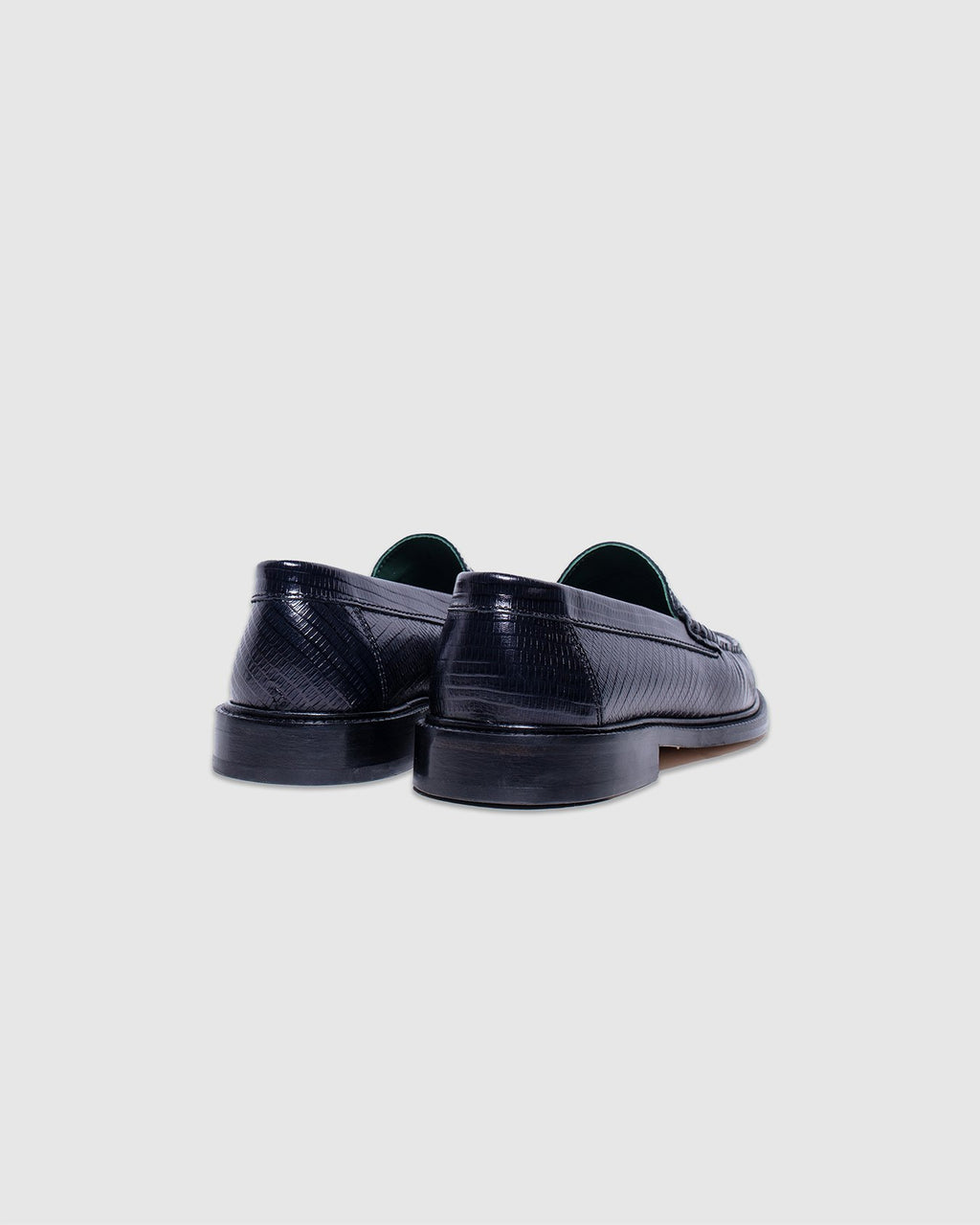 Yardee Mocassin Loafer Black Lizzard Pattern