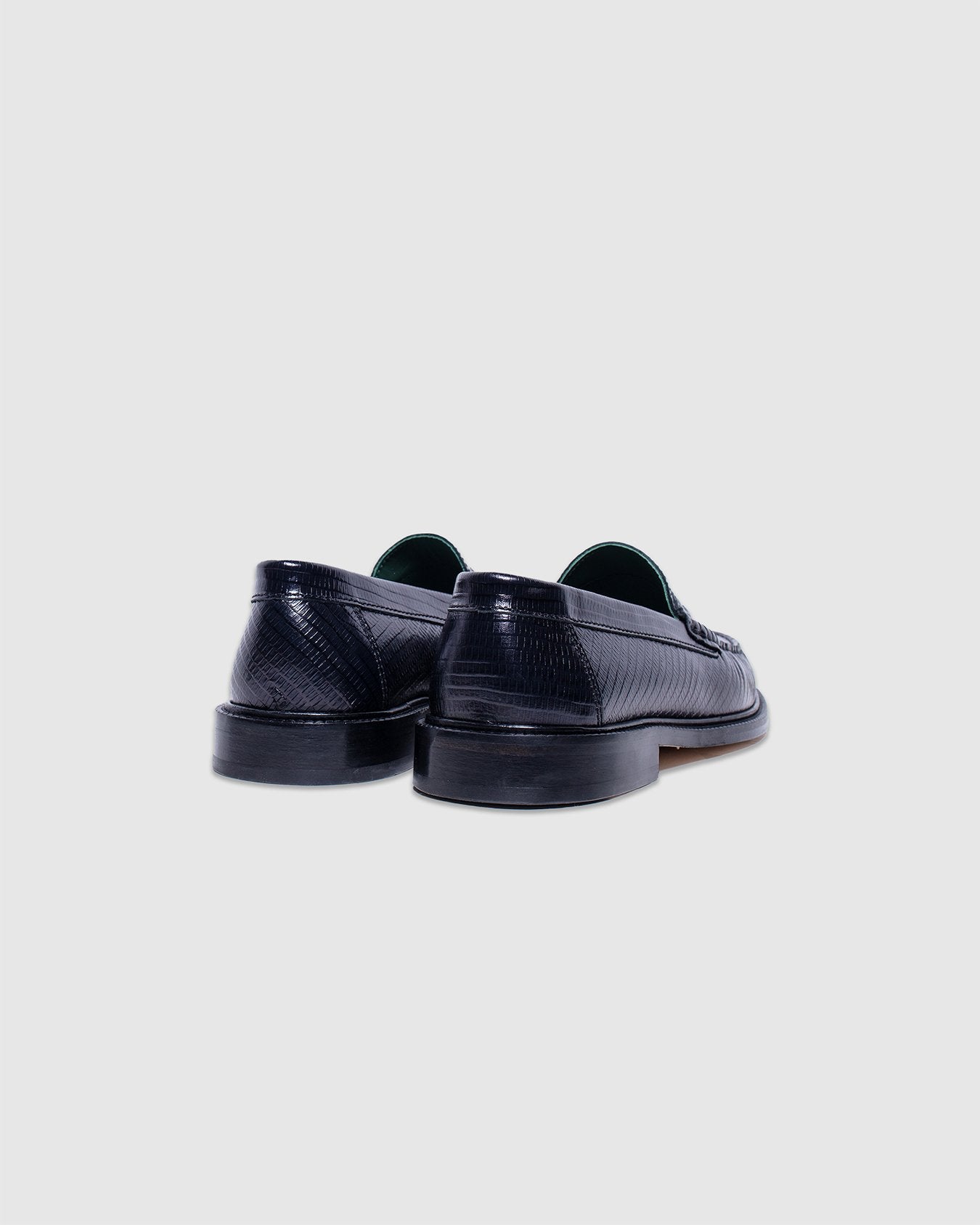 Yardee Mocassin Loafer Black Lizzard Pattern