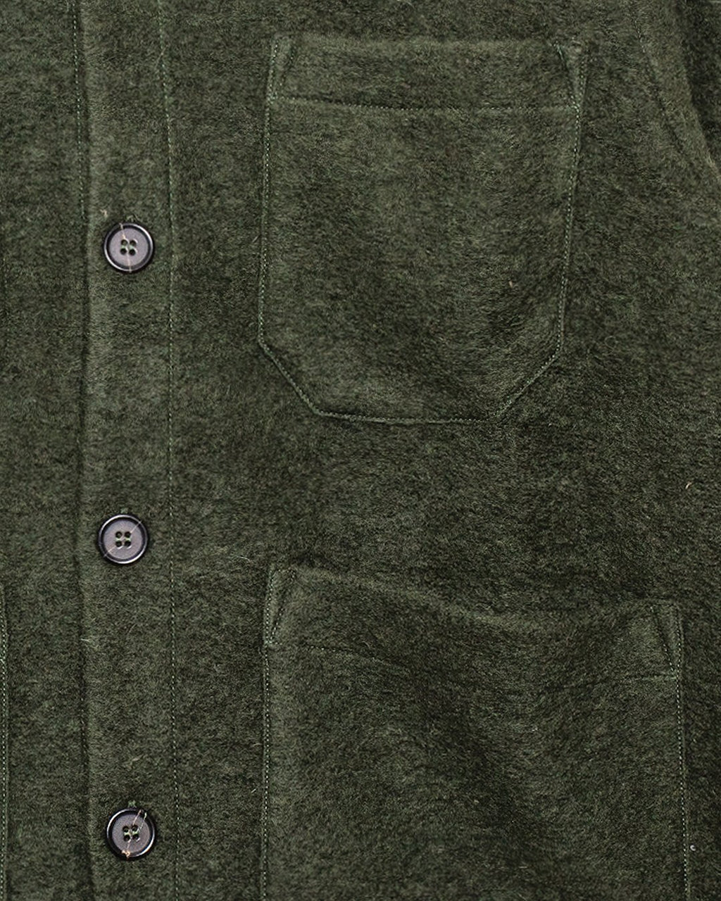 Wool Fleece Cardigan - Olive