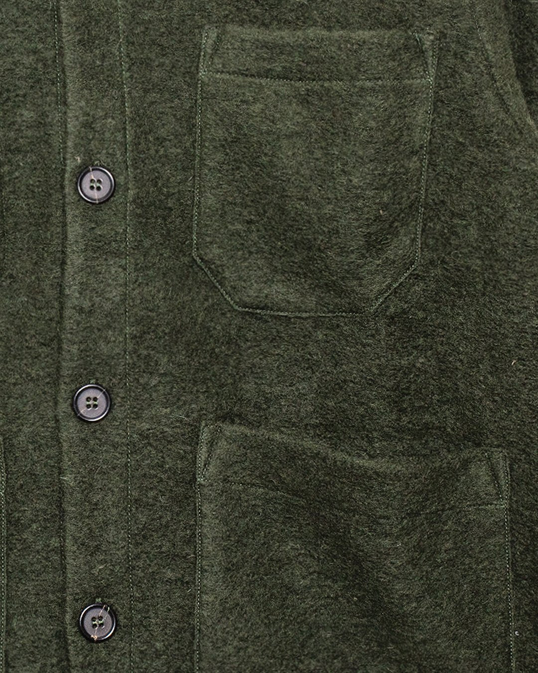 Wool Fleece Cardigan - Olive