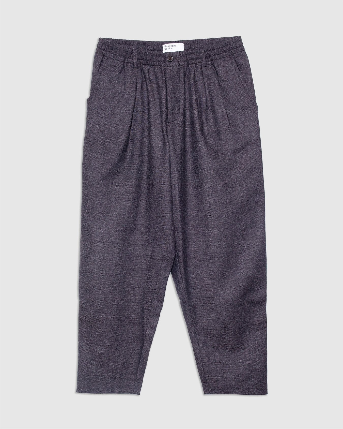 Pleated Track Pant Brown Upcycled Tweed