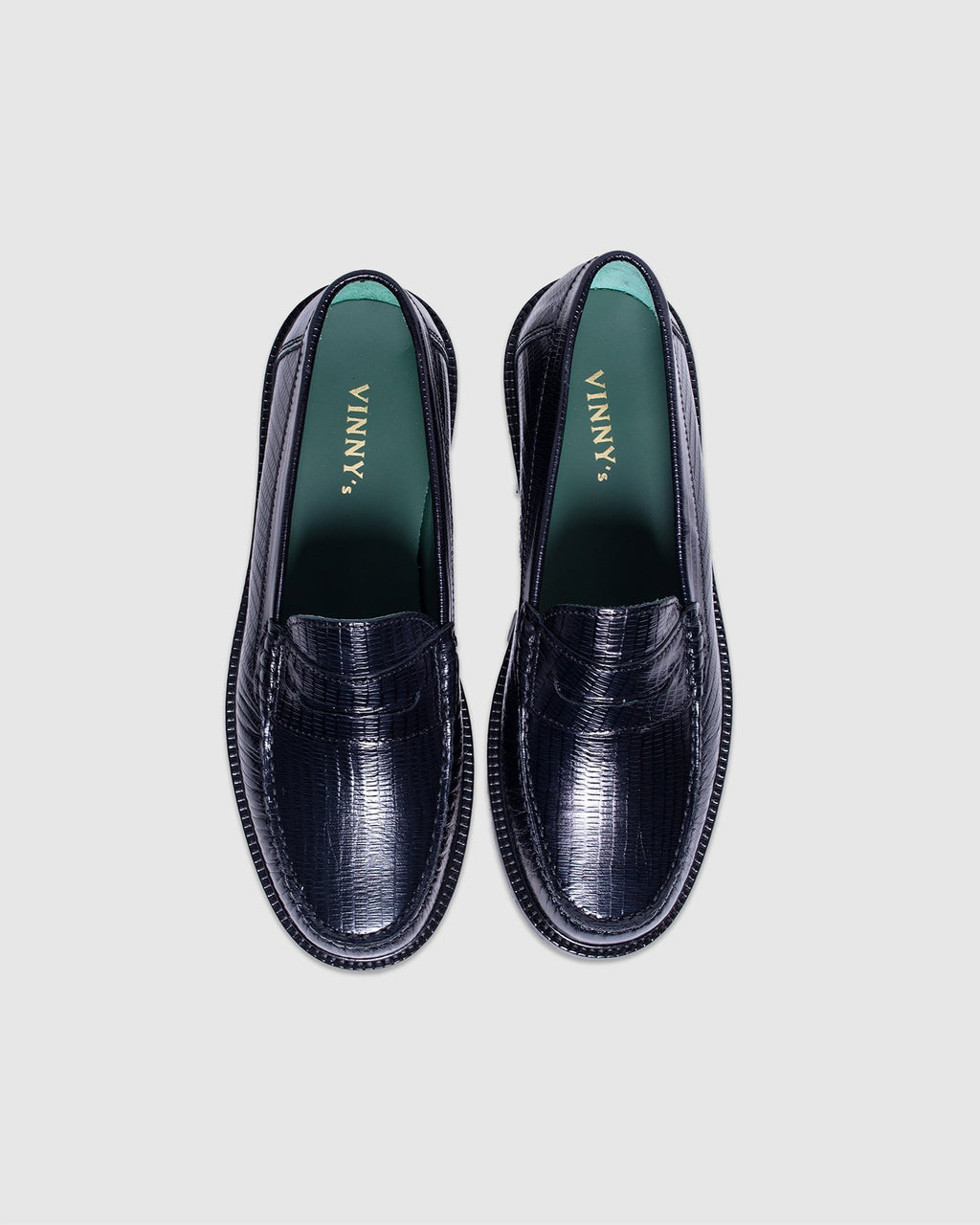 Yardee Mocassin Loafer Black Lizzard Pattern