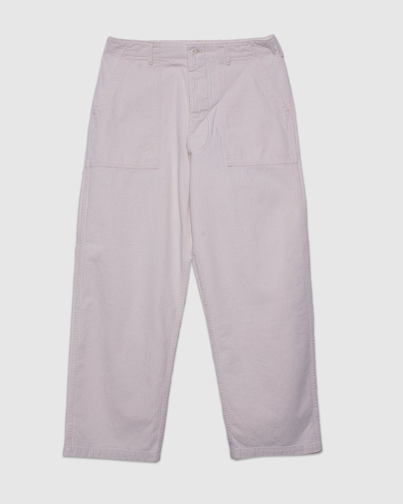 Herringbone Twill Summer Fatigue Pants - Ecru