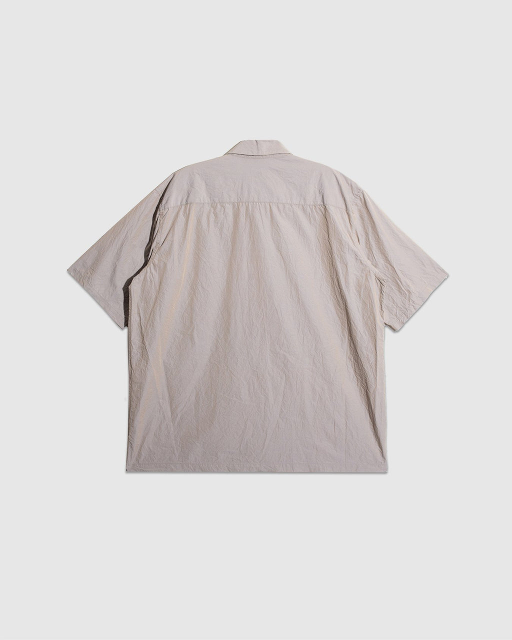 Crinkle Typewriter Open Collar Shirt - Gray