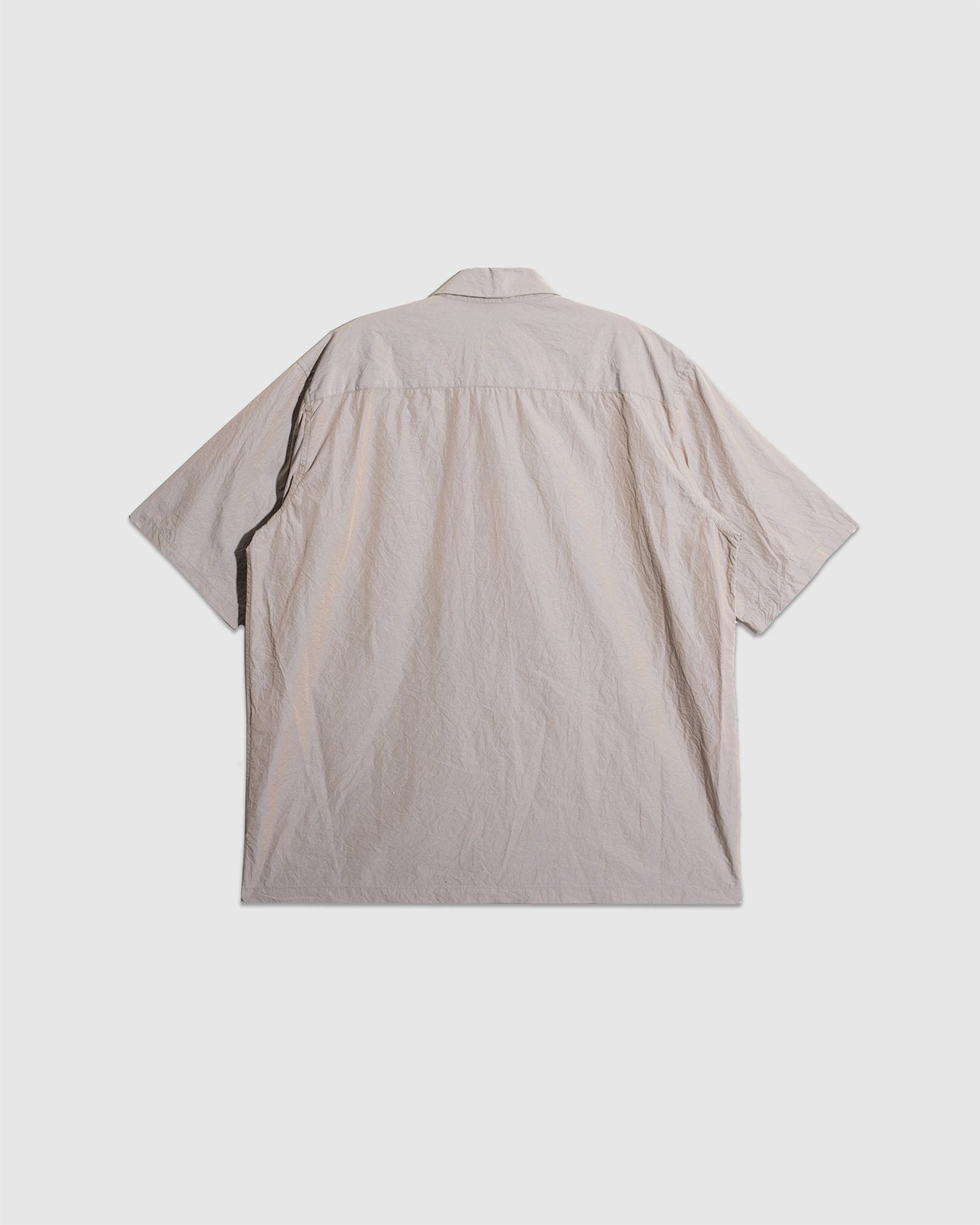 Crinkle Typewriter Open Collar Shirt - Gray