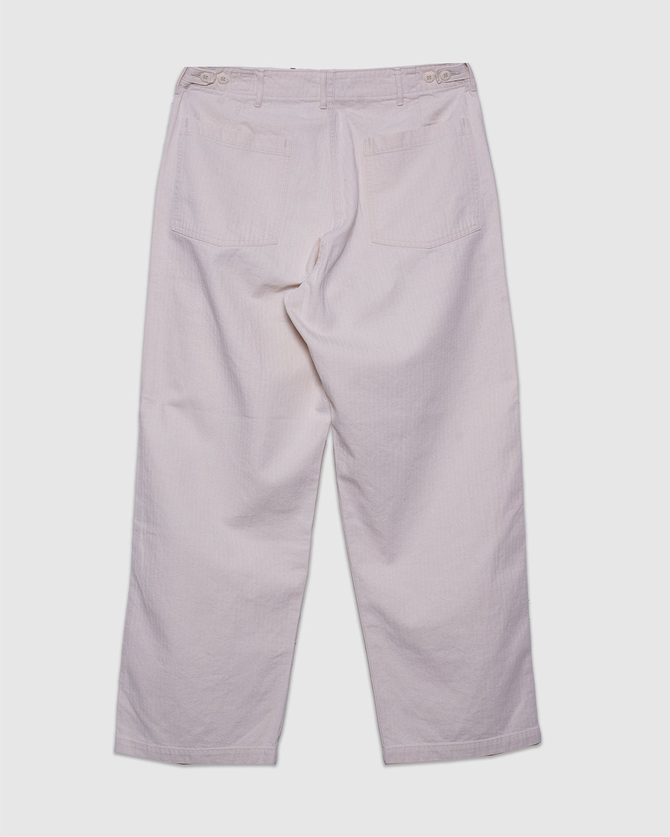 Herringbone Twill Summer Fatigue Pants - Ecru