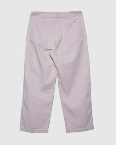 Herringbone Twill Summer Fatigue Pants - Ecru