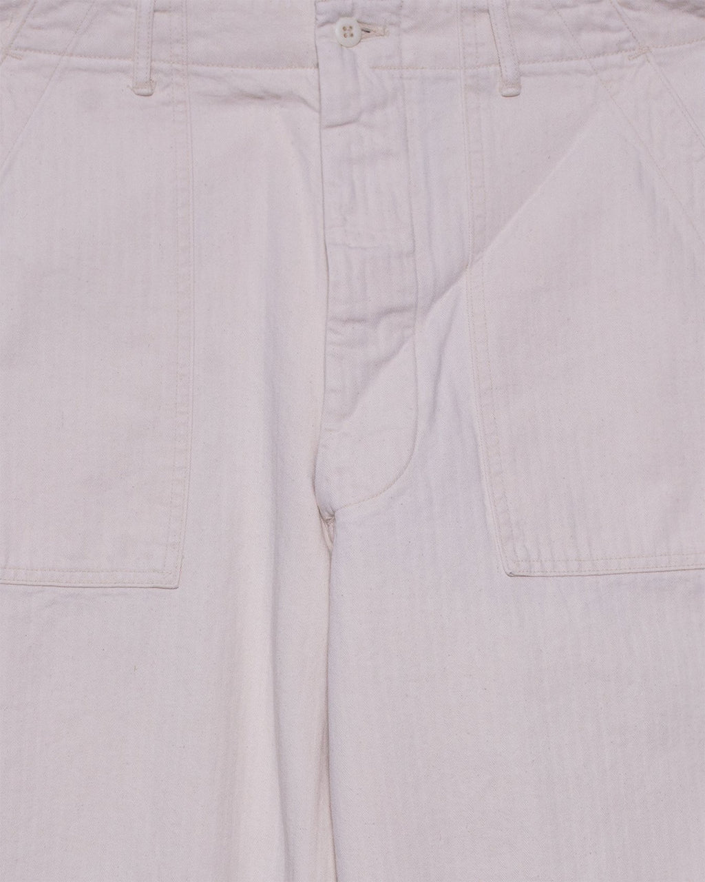 Herringbone Twill Summer Fatigue Pants - Ecru