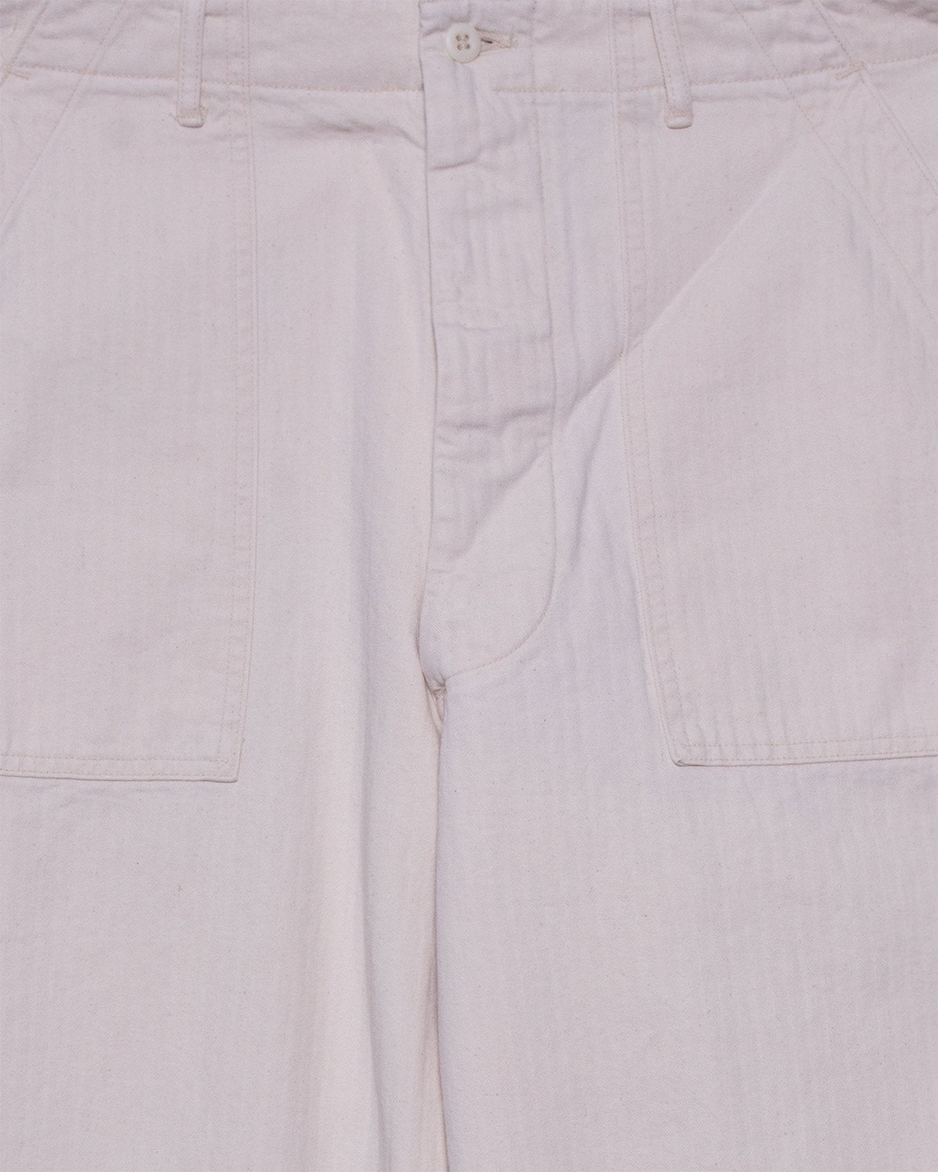 Herringbone Twill Summer Fatigue Pants - Ecru