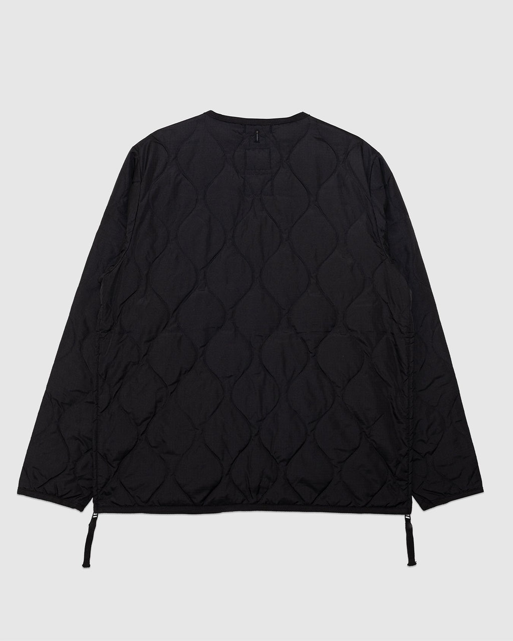 Military W-Zip V Neck Down Jacket Black