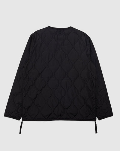 Military W-Zip V Neck Down Jacket Black