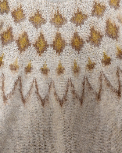 Mohair Crew Neck Sweater Nordic Skull Ice Grey