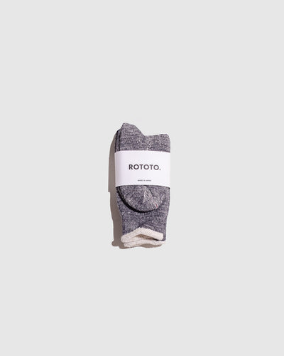 Double Face Merino Wool Organic Cotton Socks - Charcoal