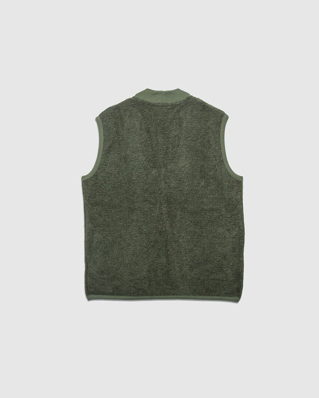 Wool Fleece Zip Waistcoat - Olive