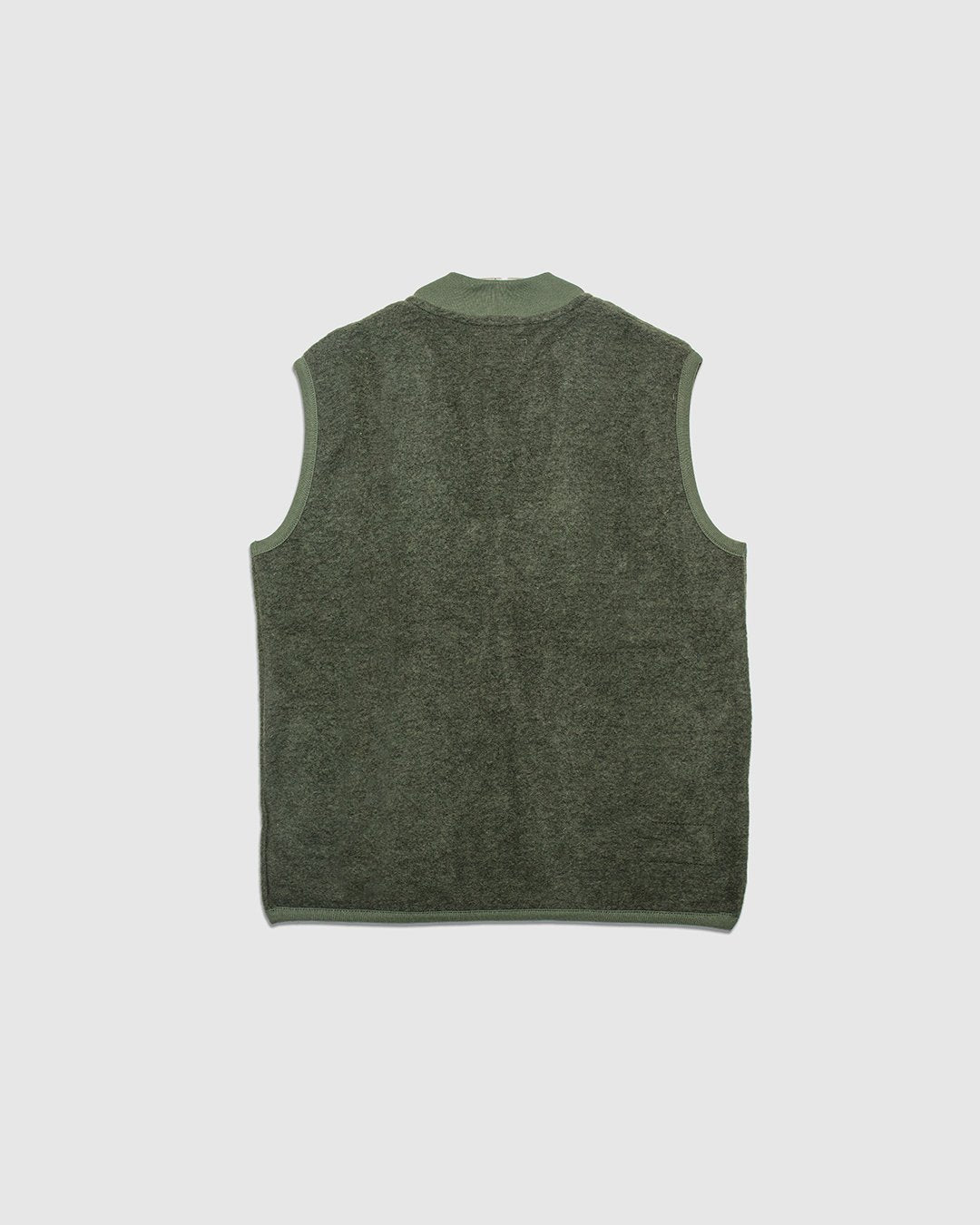 Wool Fleece Zip Waistcoat - Olive