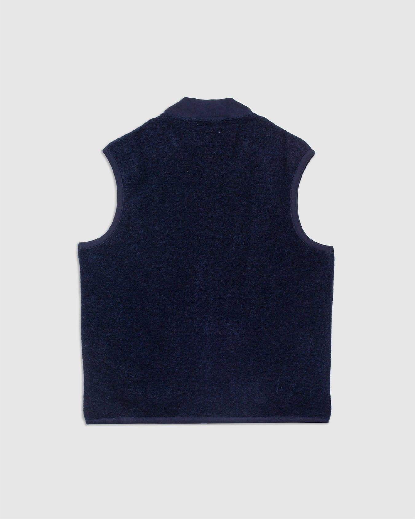 Zip Waistcoat Navy Wool Fleece