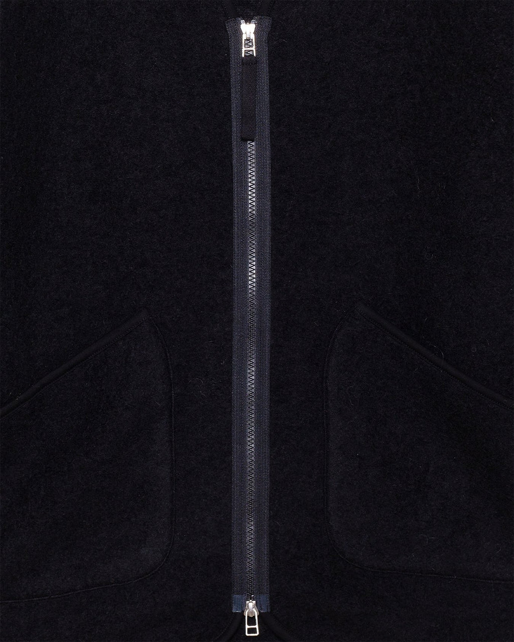 Zip Liner Jacket Black Wool Fleece