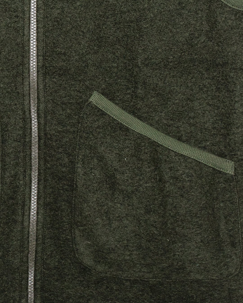 Wool Fleece Zip Waistcoat - Olive