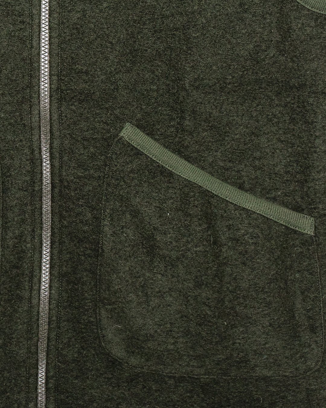 Wool Fleece Zip Waistcoat - Olive