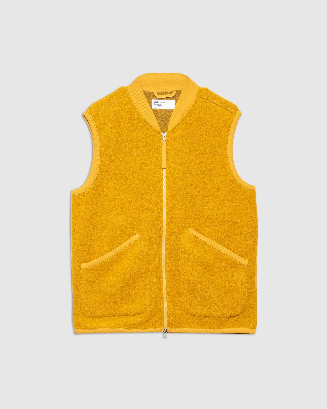 Zip Waistcoat Yellow Wool Fleece